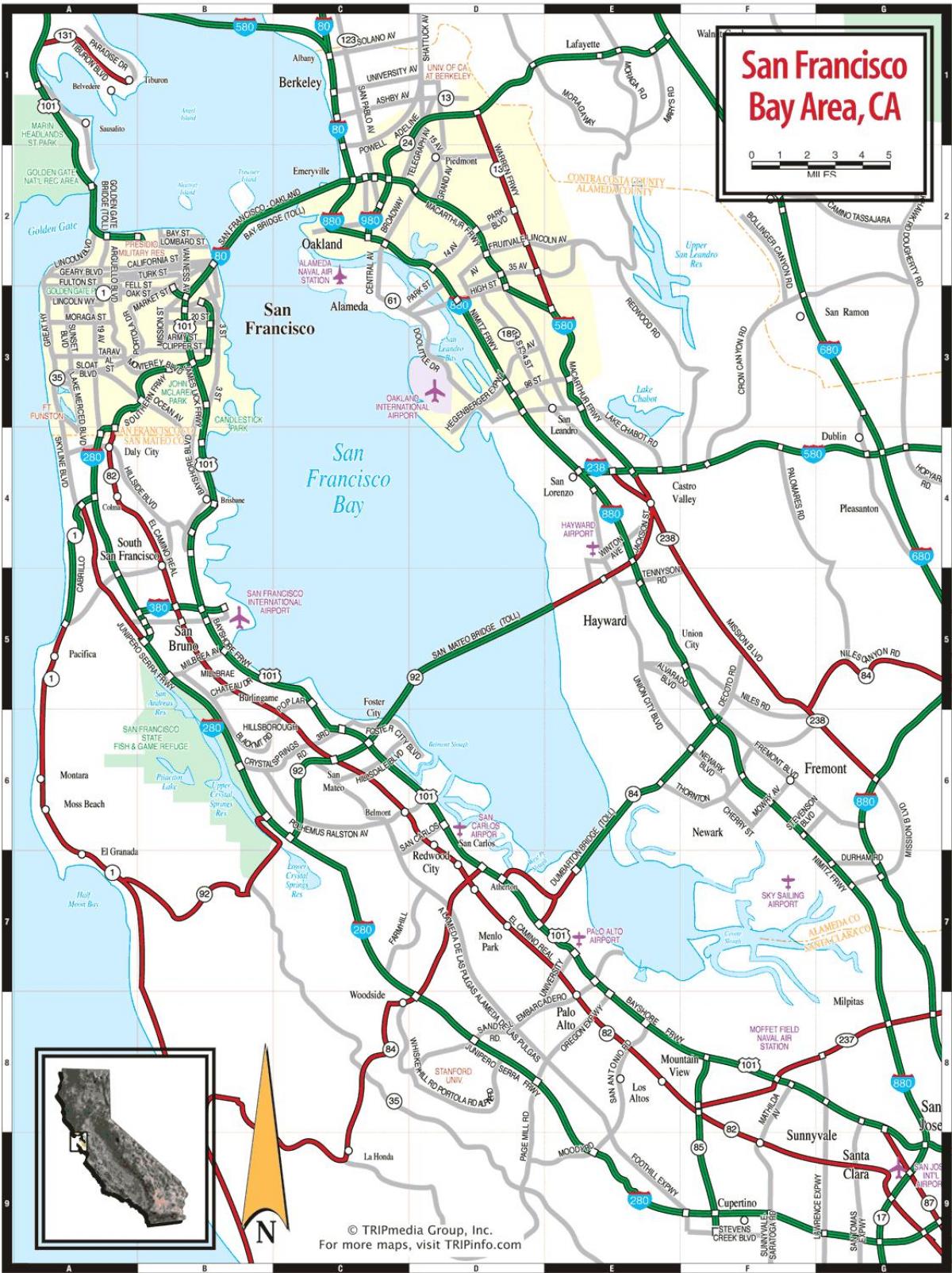Plan des routes de San Francisco