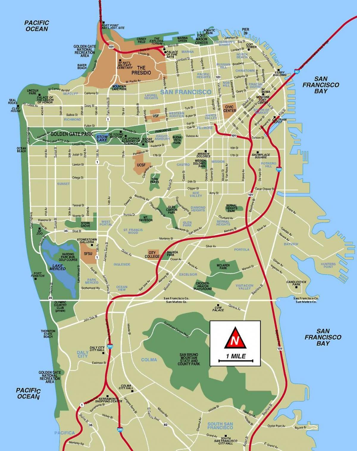 Plan de la ville de San Francisco