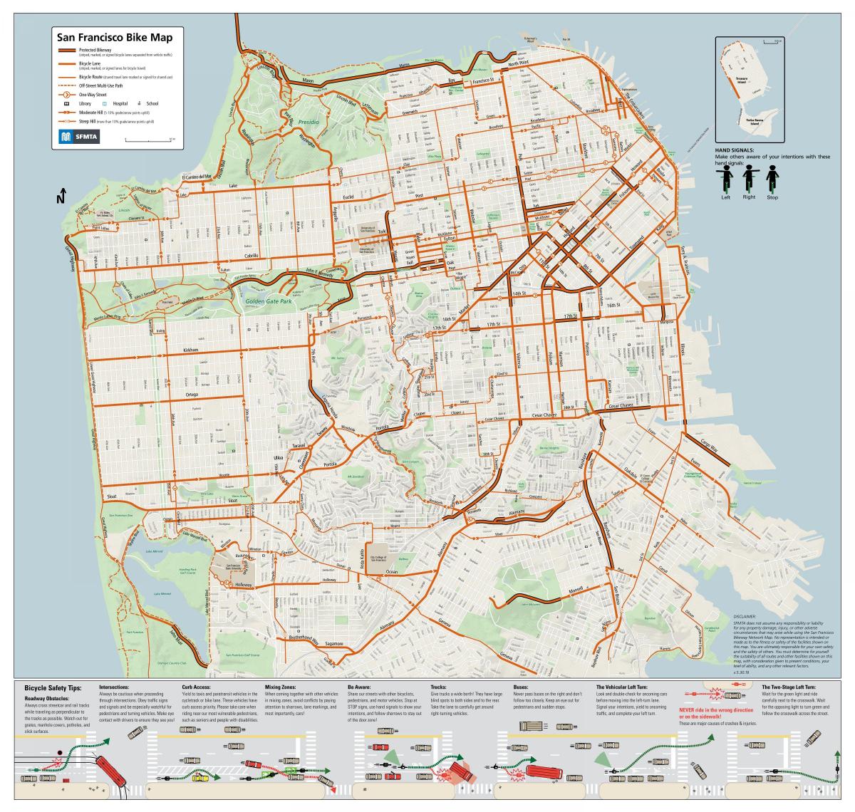 Plan des pistes cyclables de San Francisco